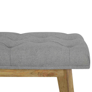 Grey Tweed Bench with 1 Drawer