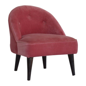 Pink Velvet Deep Button Chair