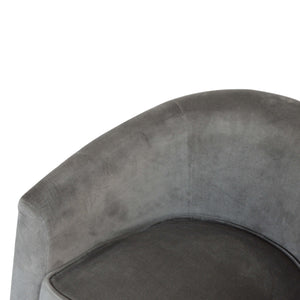 Grey Velvet Nordic Style Armchair