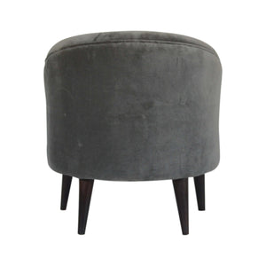 Grey Velvet Nordic Style Armchair