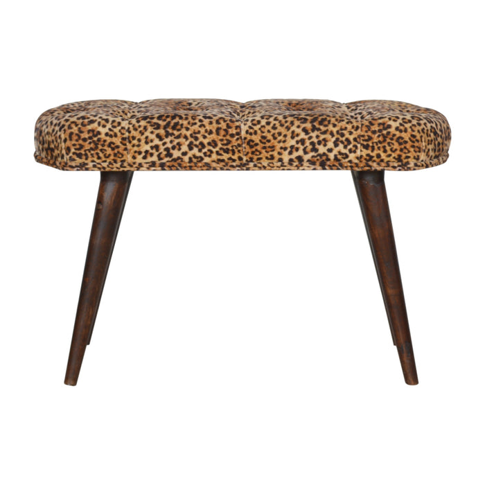 Leopard Print Deep Button Bench