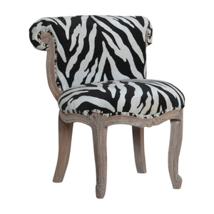 Zebra Printed Studded Chair