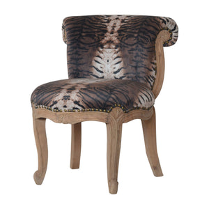 Tiger Printed Studded Chair