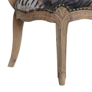 Tiger Printed Studded Chair