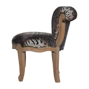 Tiger Printed Studded Chair