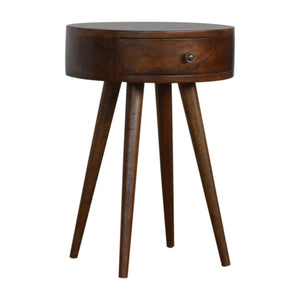 Nordic Chestnut Circular Shaped Bedside