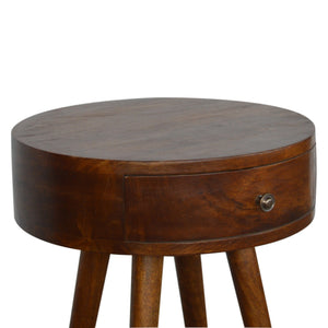 Nordic Chestnut Circular Shaped Bedside