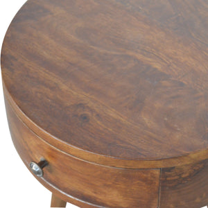 Nordic Chestnut Circular Shaped Bedside