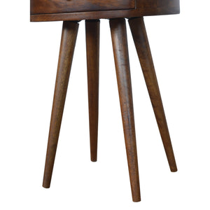 Nordic Chestnut Circular Shaped Bedside