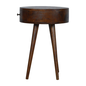 Nordic Chestnut Circular Shaped Bedside