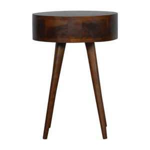 Nordic Chestnut Circular Shaped Bedside