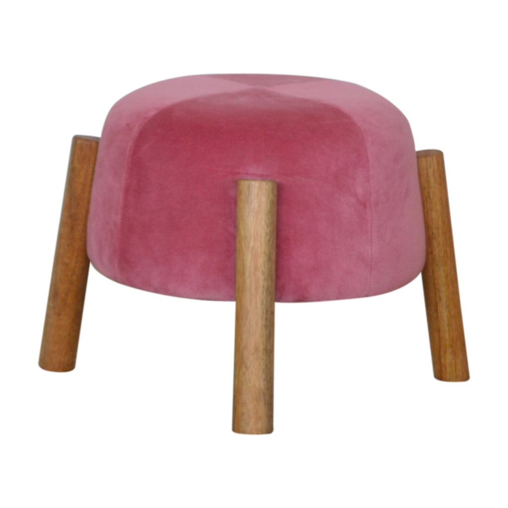 Pink Velvet Cone Footstool