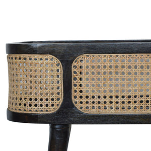 Ash Black Rattan Tray Table