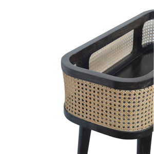 Ash Black Rattan Tray Table