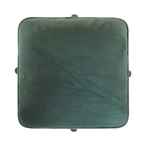 Emerald Velvet Solid Wood Footstool