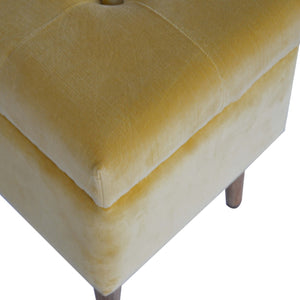 Mustard Velvet Storage Footstool