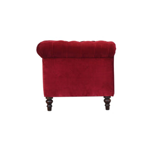 Wine Red Velvet Chesterfield Sofa