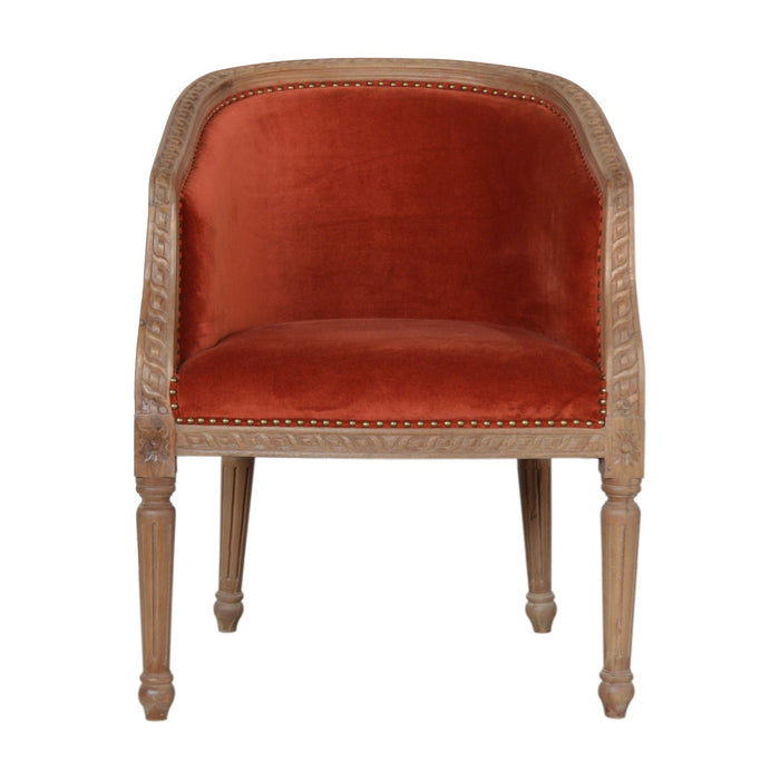 Brick Red Velvet Occasional Chair