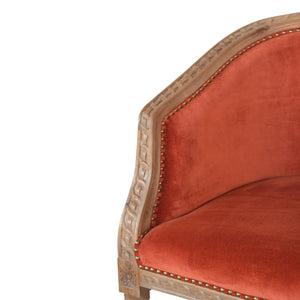 Brick Red Velvet Occasional Chair