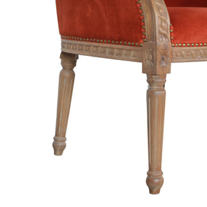 Brick Red Velvet Occasional Chair