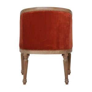 Brick Red Velvet Occasional Chair