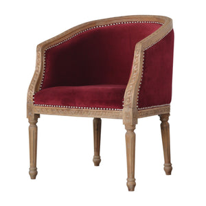 Wine Red Velvet Occasional Chair