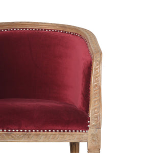 Wine Red Velvet Occasional Chair