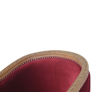 Wine Red Velvet Occasional Chair