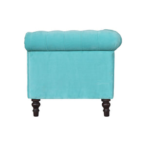 Aqua Velvet Chesterfield Sofa