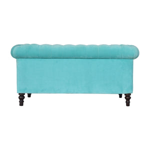 Aqua Velvet Chesterfield Sofa