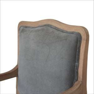 Grey Velvet French Style Chair