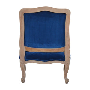 Royal Blue Velvet French Chair