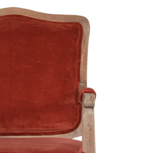 Brick Red Velvet French Style Chair