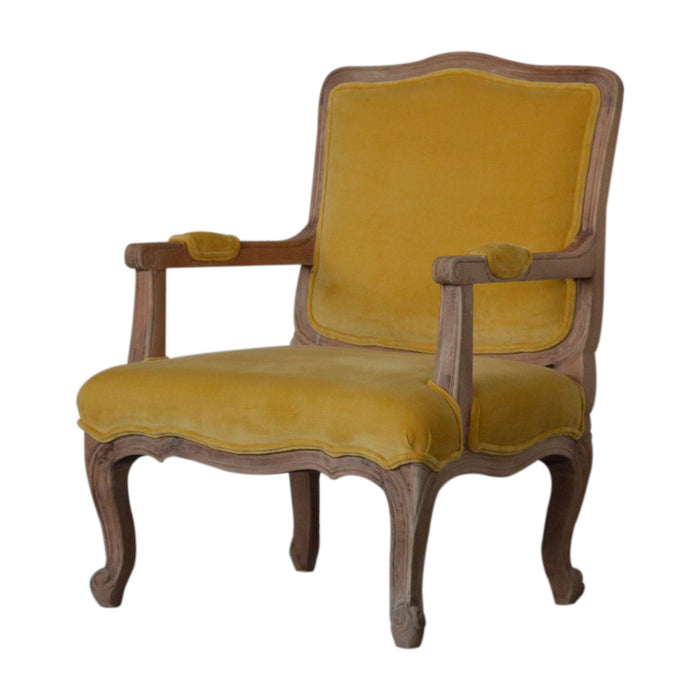 Mustard Velvet French Style Chair