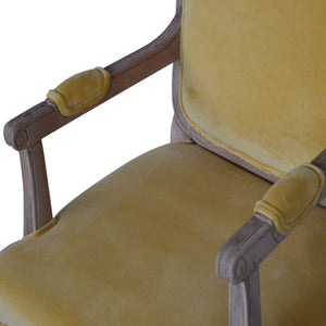 Mustard Velvet French Style Chair