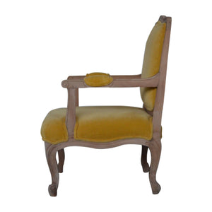 Mustard Velvet French Style Chair