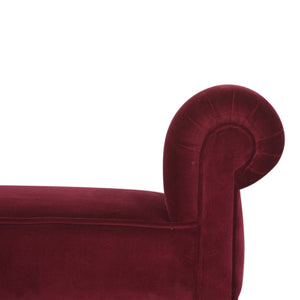 Wine Red Velvet Bench