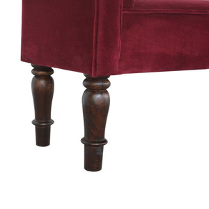 Wine Red Velvet Bench