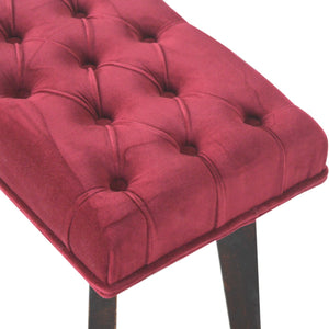 Wine Red Velvet Hallway Bench