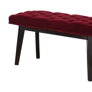 Wine Red Velvet Hallway Bench