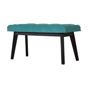 Aqua Velvet Hallway Bench