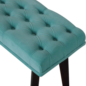 Aqua Velvet Hallway Bench