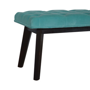 Aqua Velvet Hallway Bench