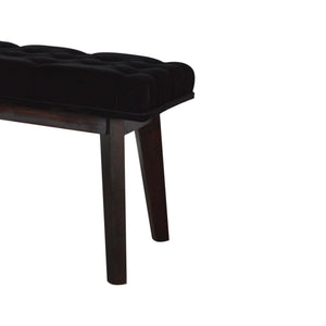 Black Velvet Hallway Bench