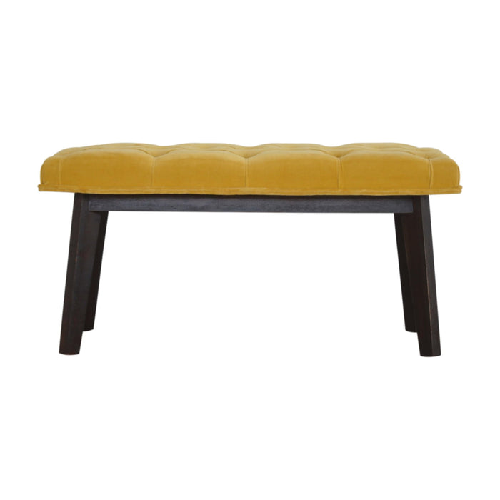 Mustard Velvet Hallway Bench