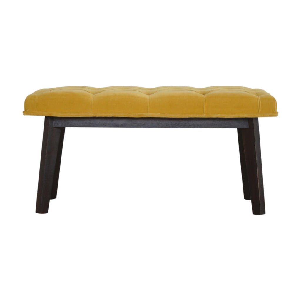 Mustard Velvet Hallway Bench