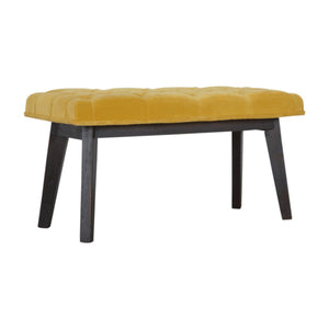 Mustard Velvet Hallway Bench