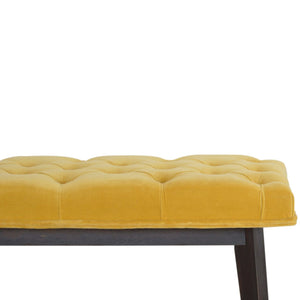 Mustard Velvet Hallway Bench