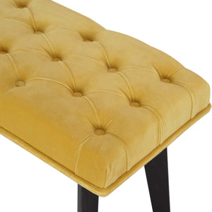 Mustard Velvet Hallway Bench