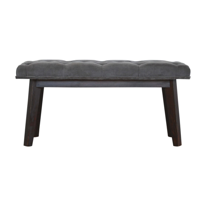 Grey Velvet Hallway Bench